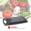 Hds Trading 3 Piece DblSided GraniteLook NonSlip Plastic Cutting Board Set wDeep Groove and Handle, Black ZOR95923